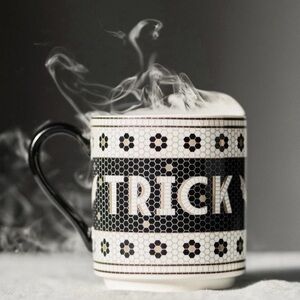 Anthropologie Tile Trick Or Treat Stoneware Mug Halloween NEW